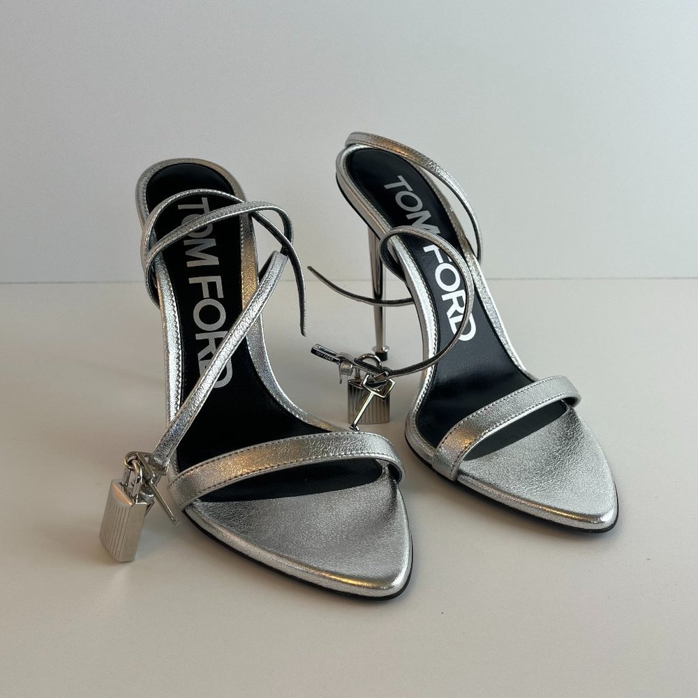 Tom Ford Laminated Napa Padlock Pointy Sandal